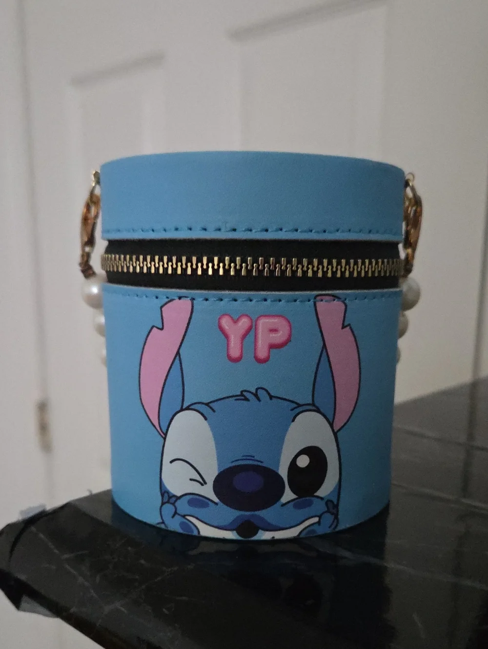 Blue Stitch Round Bag
